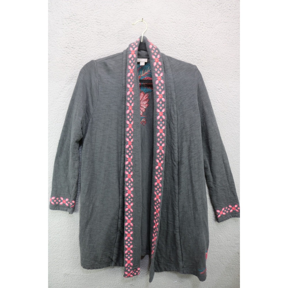 J.Jill Open Front Allover Embroidery Sweater-Size Medium-BOHO-Festival